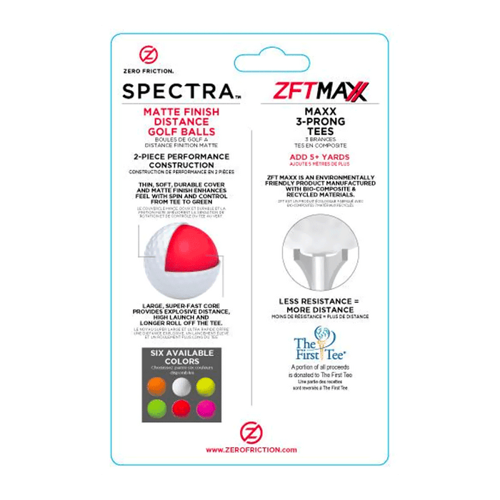Zero Friction™ Distance Pack w/ Spectra™ Golf Balls & Tees